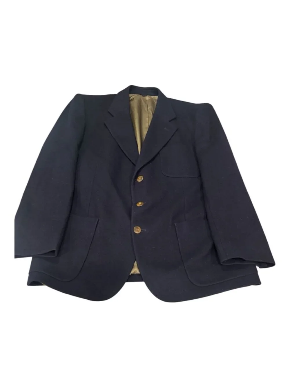 Country Road Australia Blazer 38 Navy Wool Cashmere Vintage 3 Button Jacket